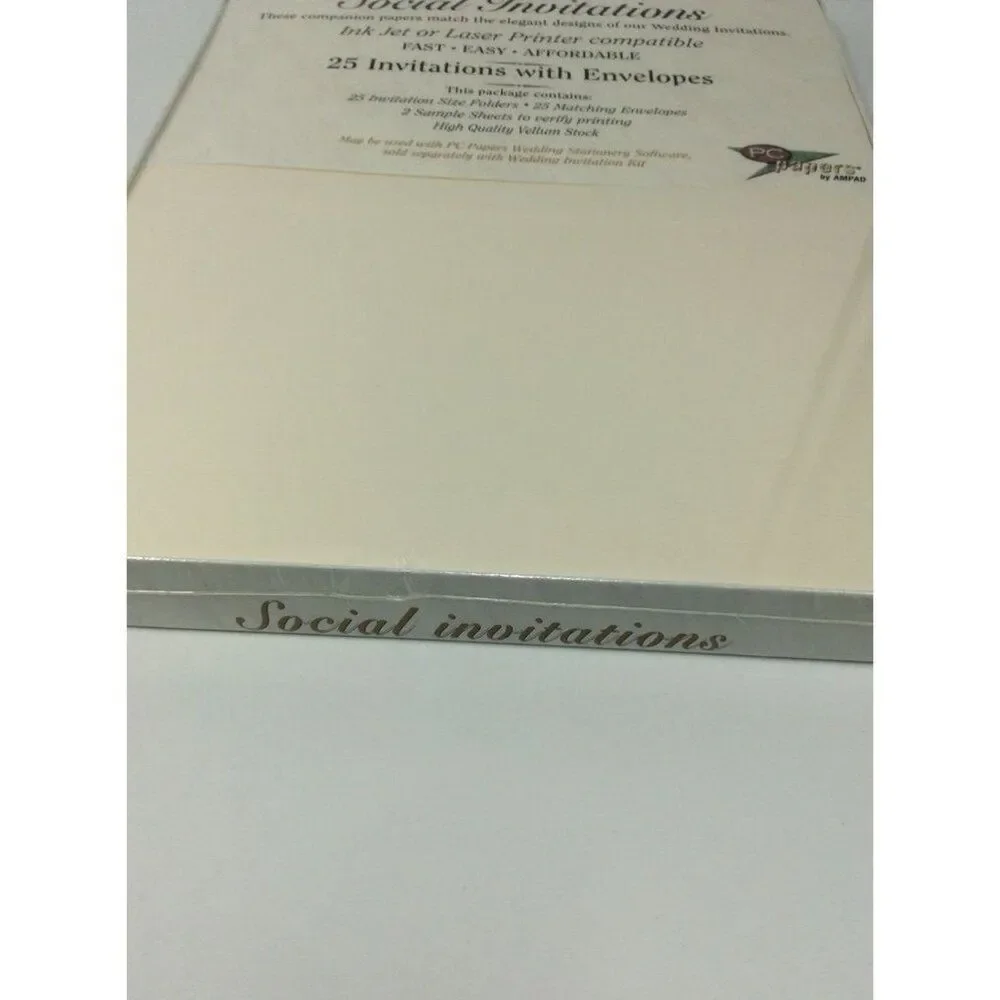 Vintage Invitations 25 ct Envelopes Blanks Printable Wedding Stationary White